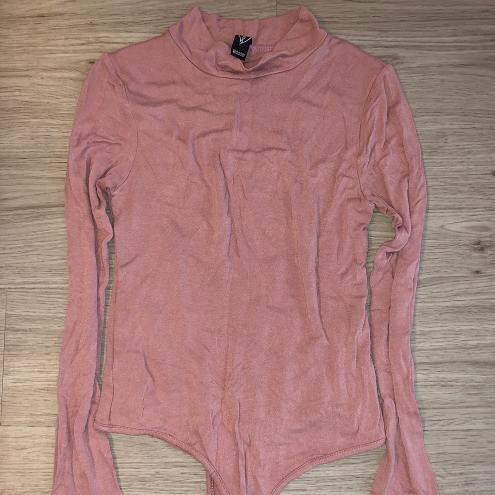 Pink long sleeve bodysuit